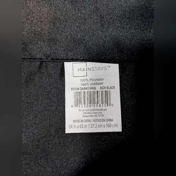 Rich Black Room Darkening 54 x 63 Curtains 2 panels - Picture 3 of 3
